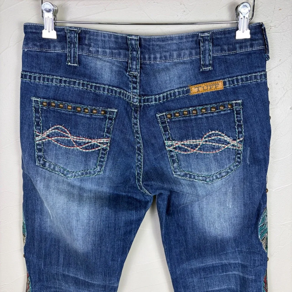Cowgirl Tuff Bootcut Jeans Blue Feather Embroidered Western Rodeo W28 L32 JBVWGS - Picture 3 of 16